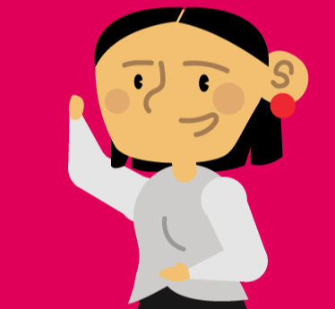 lady character on pink background