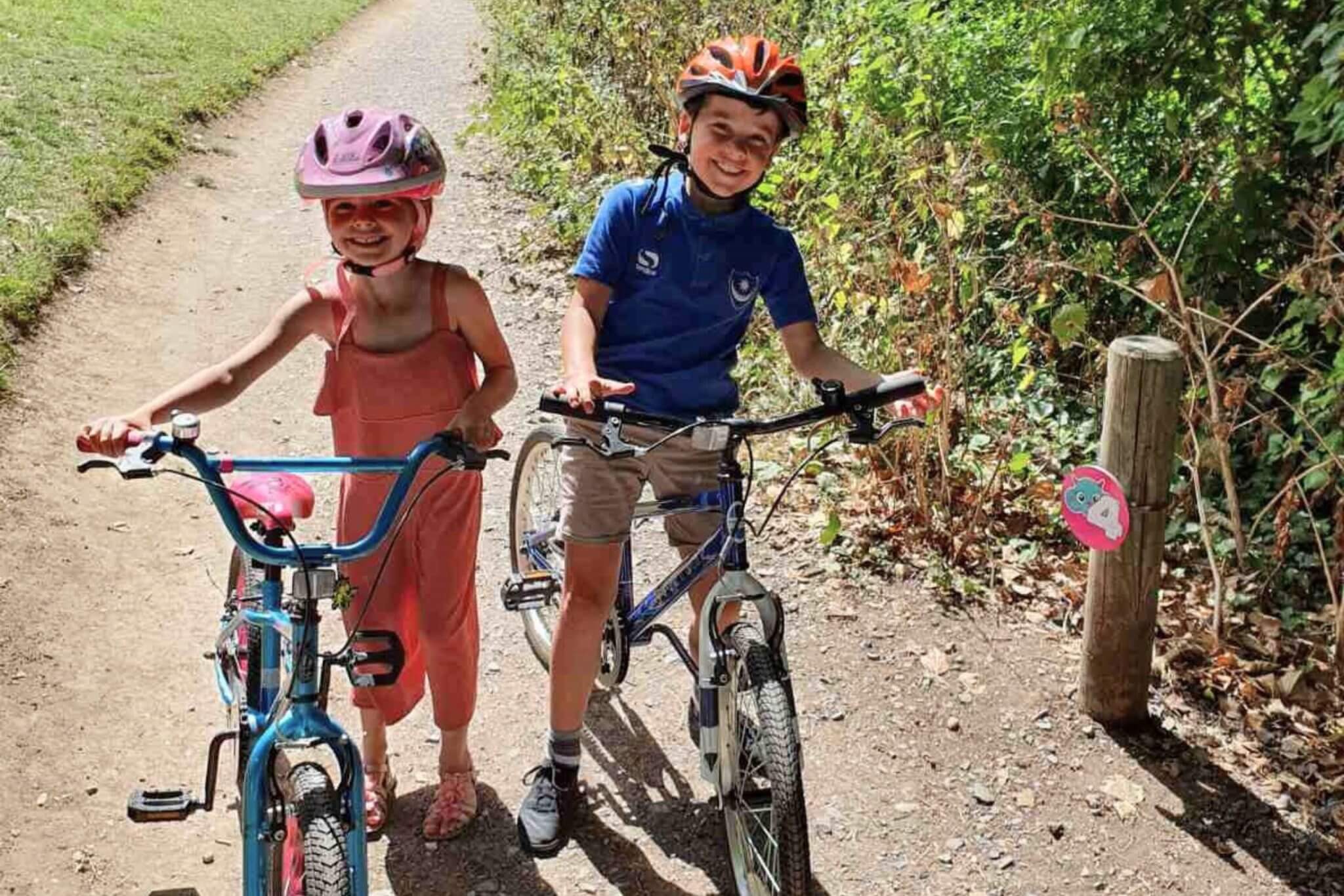 children on their bikes