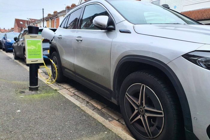electric car plugged in