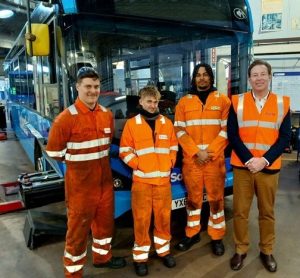 Picture of first bus apprentices